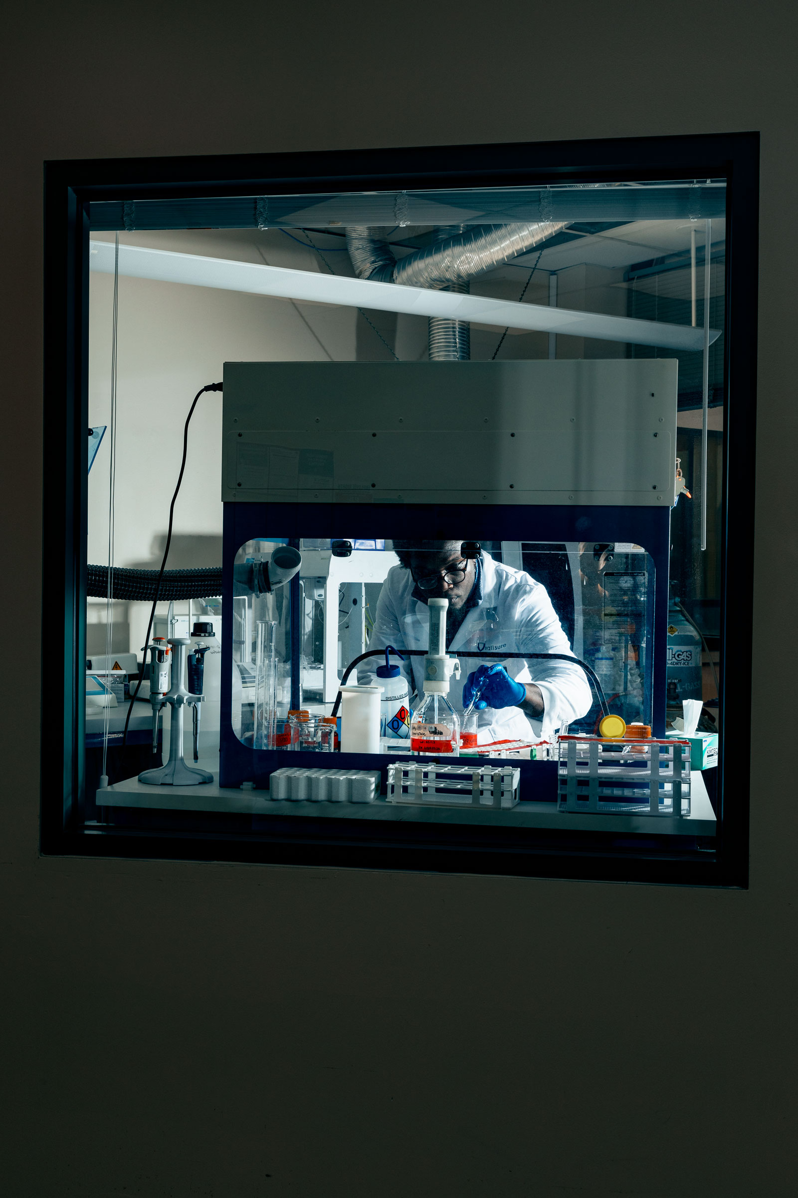 A Valisure researcher works in the New Haven–based lab.