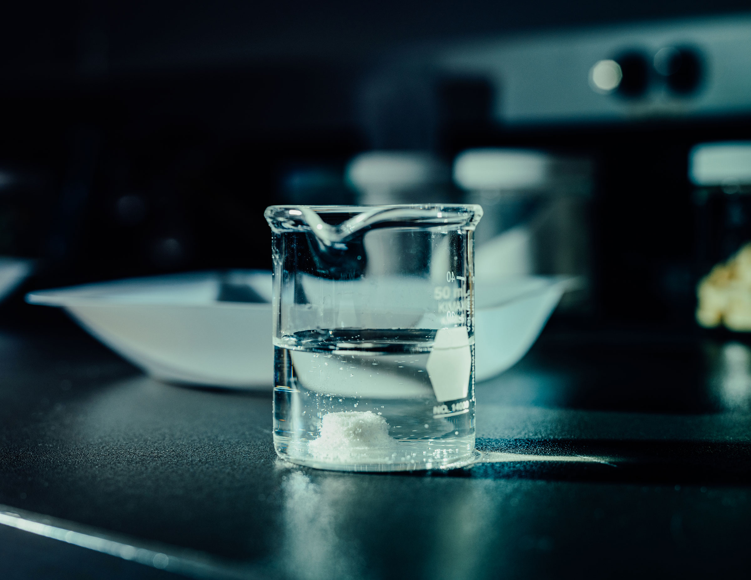 A demonstration of the speed Orforglipron may dissolve into the gut once taken. Captured at Eli Lilly’s headquarters in Indianapolis, IN. on Monday, March 31st, 2025. Kevin Serna for TIME.