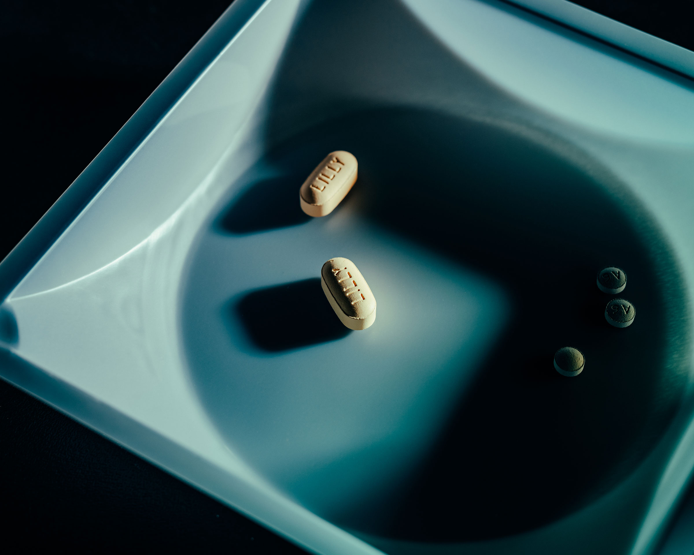 On display were some of the potential iterations of delivery methods Eli Lilly considered for Orforglipron. Captured at Eli Lilly’s headquarters in Indianapolis, IN. on Monday, March 31st, 2025. Kevin Serna for TIME.