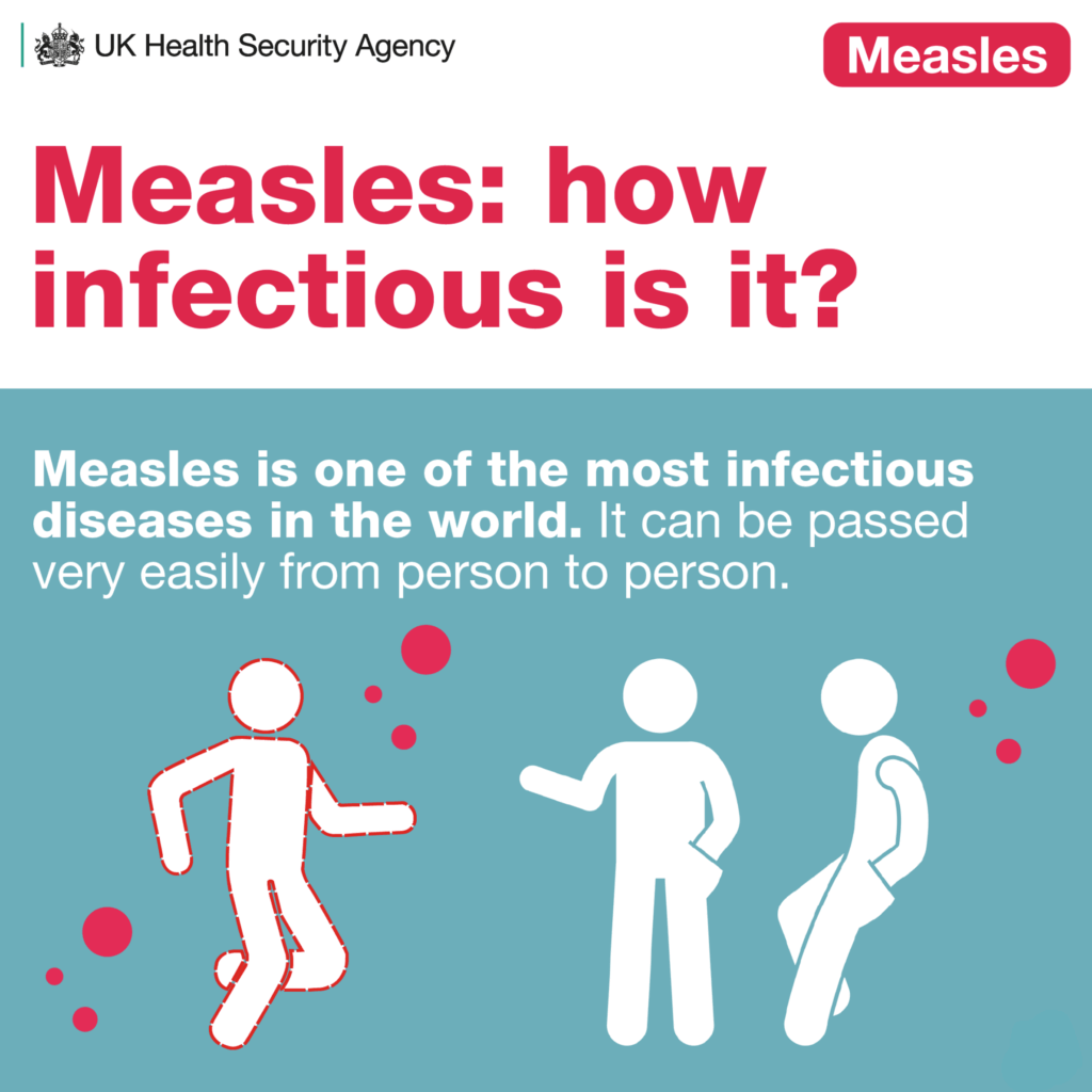 Measles: how infectious is it? Measles is one of the most infectious diseases in the world. It can be passed very easily from person to person.